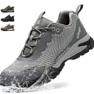 ulogu Waterproof Steel Toe Shoes for Men Comfy Lightweight Non Slip Work Safety